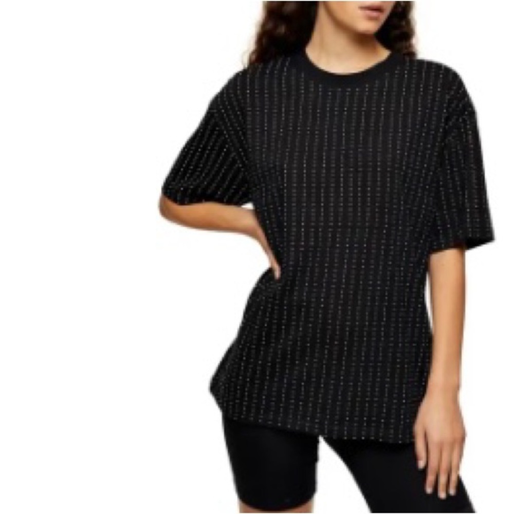 Topshop rhinestone tee